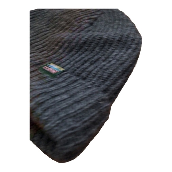 L.L.Bean Lambs Wool Blend Knitted Folded Winter Beanie Hat Women's One Size Grey - Picture 3 of 4